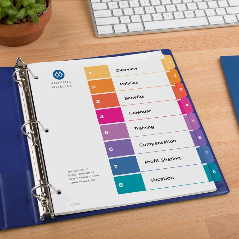 Avery Ready Index Dividers, 8 Tabs, Customizable TOC photo 6