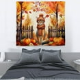 thumbnail image 3 of Happy Thanksgiving Abyssinian Give Thanks Fall Beanie Scarf Welcome Tapestry Cat Lover Kitten Owner Gifts Wall Hanging Backdrop Home Decor - 00020, 3 of 5