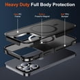 thumbnail image 3 of Magnetic for iPhone 12 Pro Max Case, [Compatible with MagSafe][10 FT Military Grade Drop Protection] [Dual Layer Structure Protection] Heavy Duty Full-Body Shockproof Phone Case, Black, 3 of 7