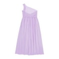 thumbnail image 4 of MSemis Kids Girls Elegant One Shoulder Wedding Bridesmaid Flower Girls Dress Lavender 14, 4 of 5