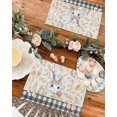 thumbnail image 4 of Easter Placemats Set of 6, Vintage Bunny Tulips Spring Plant Leaf Placemat for Dining Table Decorations, Gray Buffalo Plaid Place Mats, Spring Table Mats for Kitchen Dinner Holiday Party Decor, 4 of 6
