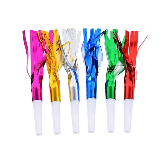 BESTOYARD Assorted Color Plastic Party Whistles for Kids Birthday Parties and Holiday Celebrations 6.3 x 3.15 x 0.59 Inch