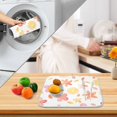thumbnail image 3 of Yayeee Dish Drying Mat for Kitchen Counter 18" x 24" Microfiber Super Absorbent Coffee Decorative Pad, White Floral Orange, 3 of 9