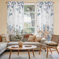 thumbnail image 2 of Blue Beige Coastal Kitchen Curtain for Berdoom Living Room Cafe 72 Inch Length, Beach Starfish Summer Eucalyptus Tiers Curtains Light Filtering Drapes Rod Pocket Window Treatment 2 Panels 52"Wx72"L, 2 of 8