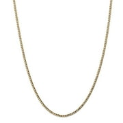 14k Yellow Gold 2.5mm Curb Cuban Link Chain Necklace - with Secure Lobster Lock Clasp 28"