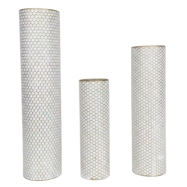 3 jarrones de suelo para arreglos florales, escritorio, regalo de cumpleaños, jarrón decorativo para flores y plantas Blanco
