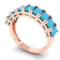 thumbnail image 2 of 2.61 ctw Wedding Band for Women - 14K Rose Gold Simulated Turquoise Stackable Eternity Ring, 2 of 6