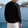 thumbnail image 2 of Men's Cotton Linen V Neck Shirt Casual Long Sleeve Solid Color Summer Beach Tops, XL, 2 of 4