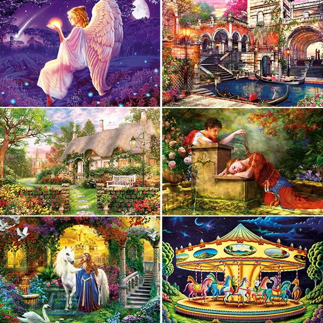 1000pcs/set Paper Puzzles Scenery Puzzle for Children Adult Pressure Relief Toys 2#