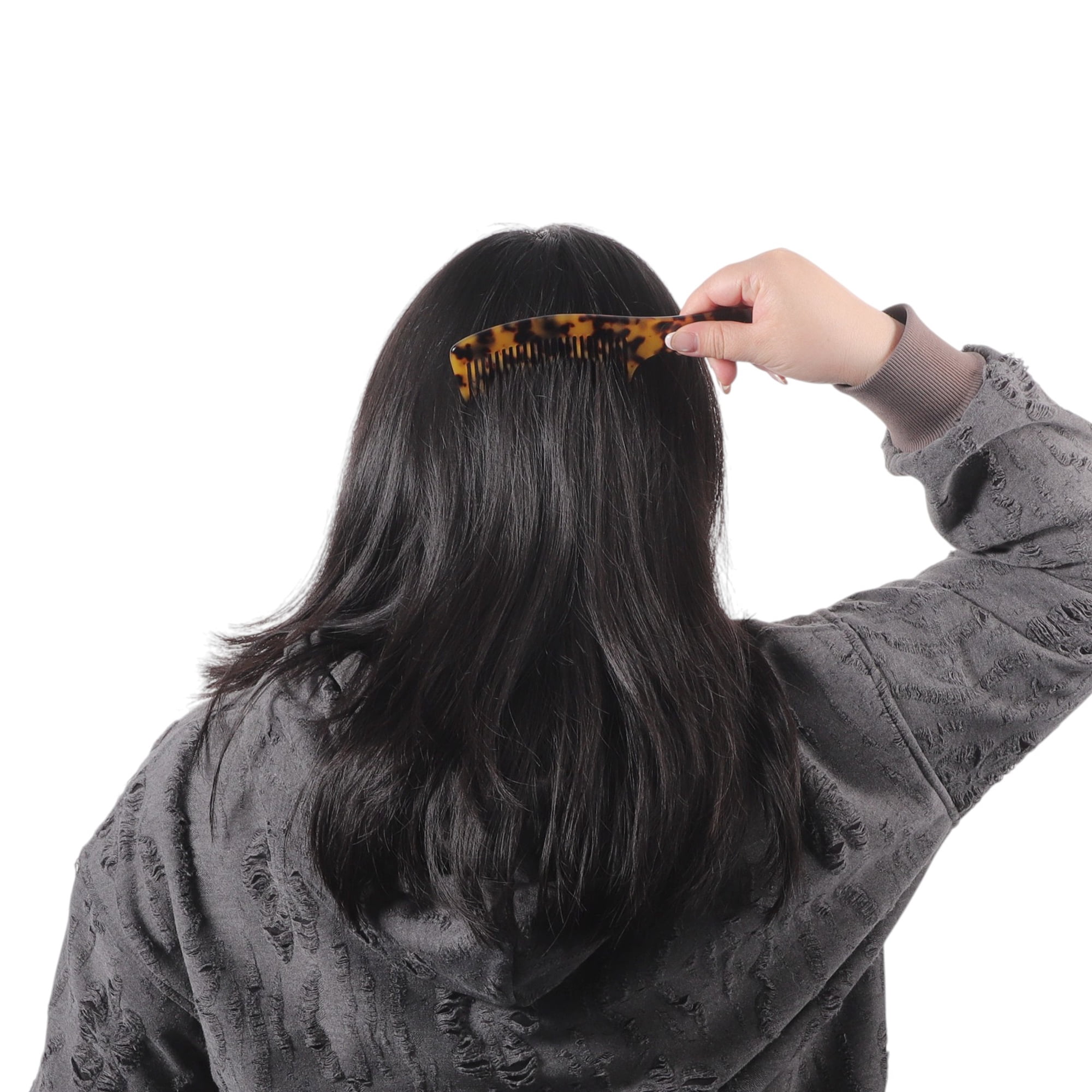 Unique Bargains 1 Piece Women Durable Hair Straightening Comb for Curly Hair Dark Brown