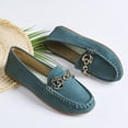 thumbnail image 6 of Miluxas Loafers for Women Comfort Leather Loafers Cute Slip On Business Casual Dress Shoes Lightweight Work Flats Driving Mocs Walking Shoes for Women Blue 6(37), 6 of 7