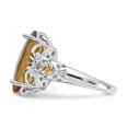 thumbnail image 3 of Sterling Silver w/14k Accent Polished Whiskey Quartz Ring, 3 of 5