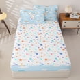 thumbnail image 4 of jejeloiu 3D Cartoon Rainbow Initial Y Zipper Twin Comforter Sets with Fitted Sheet and 2 Pillowcases For Kids,Colorful Loves Pattern Aesthetic Zipper Bedding Set,Colorful Stars Reversible,4-Piece, 4 of 7