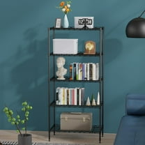 Dkelincs 5 Tier Wire Shelving Unit - Adjustable Metal Storage Shelves for Kitchen, Office, Living Room - 750 lbs Weight Capacity (Black)