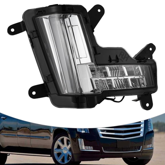 Right Fog Light Without Crash Brake, for 2015-2020 Cadillac Escalade, LED Daytime Running Light