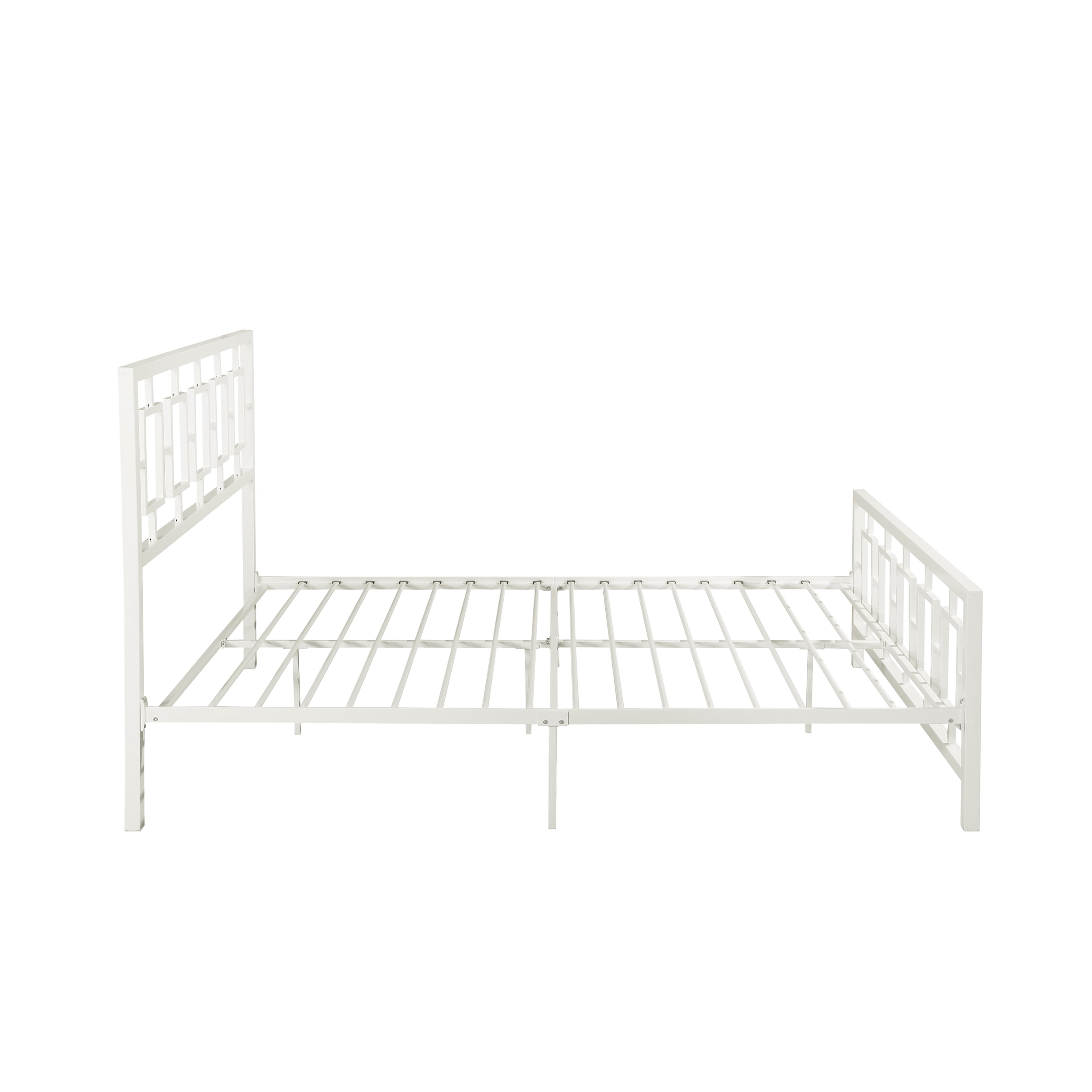 Noble House Krystin Modern Queen-Size Iron Bed Frame, White