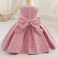thumbnail image 3 of Vestido de niña de un año de encaje, vestido de princesa para niña de las flores, lazo, disfraz de pasarela, 3 of 6