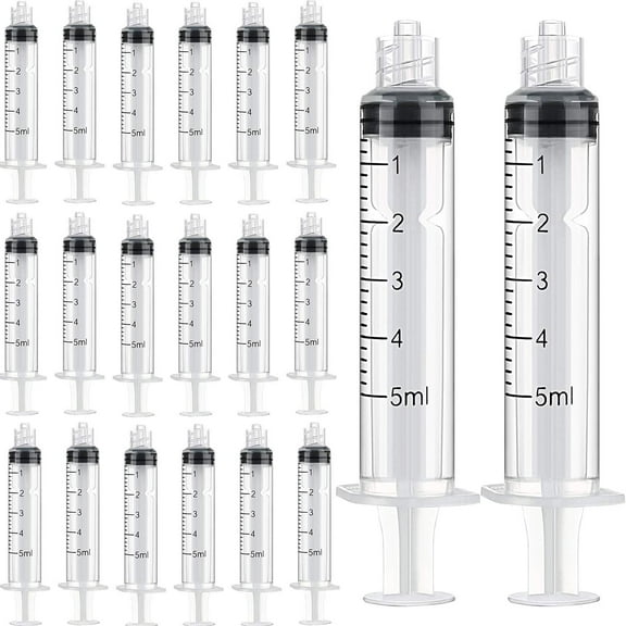 20 Pack Syringe Without Needle, Plastic Curved Syringes for Epoxy Resin, Craft, Feeding Pets Animals, Oil or Glue Applicator