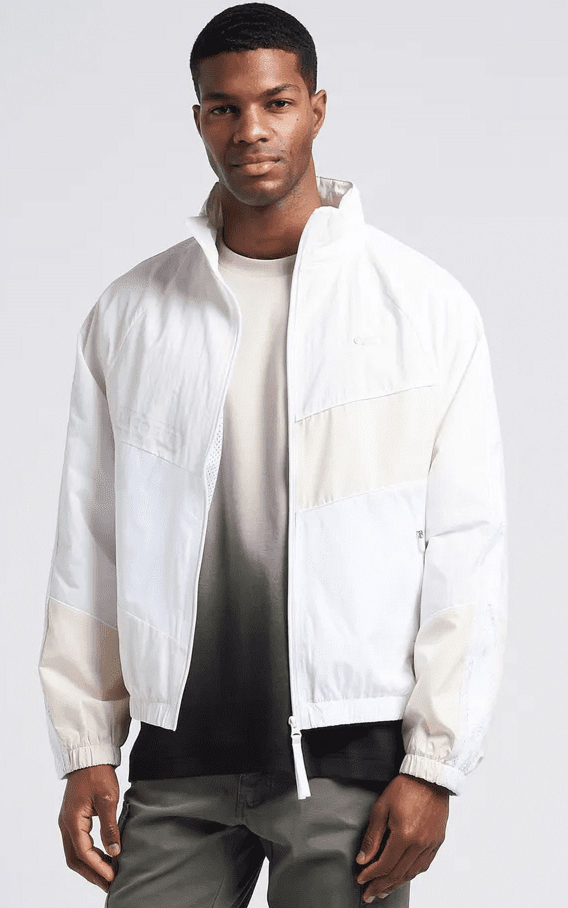 Lacoste WHITE Men's Oversized Water-Resistant Patchwork