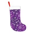 thumbnail image 2 of Haiem Purple Snowflakes Pattern Christmas Stockings, Personalized 18 Inches Knit Christmas Stockings Xmas Hanging Stockings for Family Christmas Decorations, 2 of 7