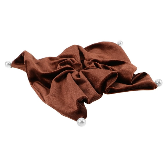 HOMOBABE 1Pack Velvet Hair Scrunchies Coffee Square 5.9x5.9x0.4in Oversized Scrunchies for Women Wrist Accessory