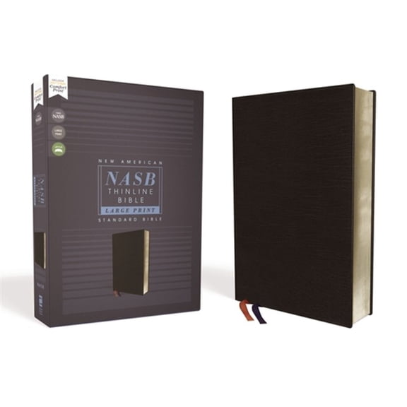 Pre-Owned NASB, Thinline Bible, Large Print, Bonded Leather, Black, Red Letter Edition, 1995 Text, Comfort Print Paperback