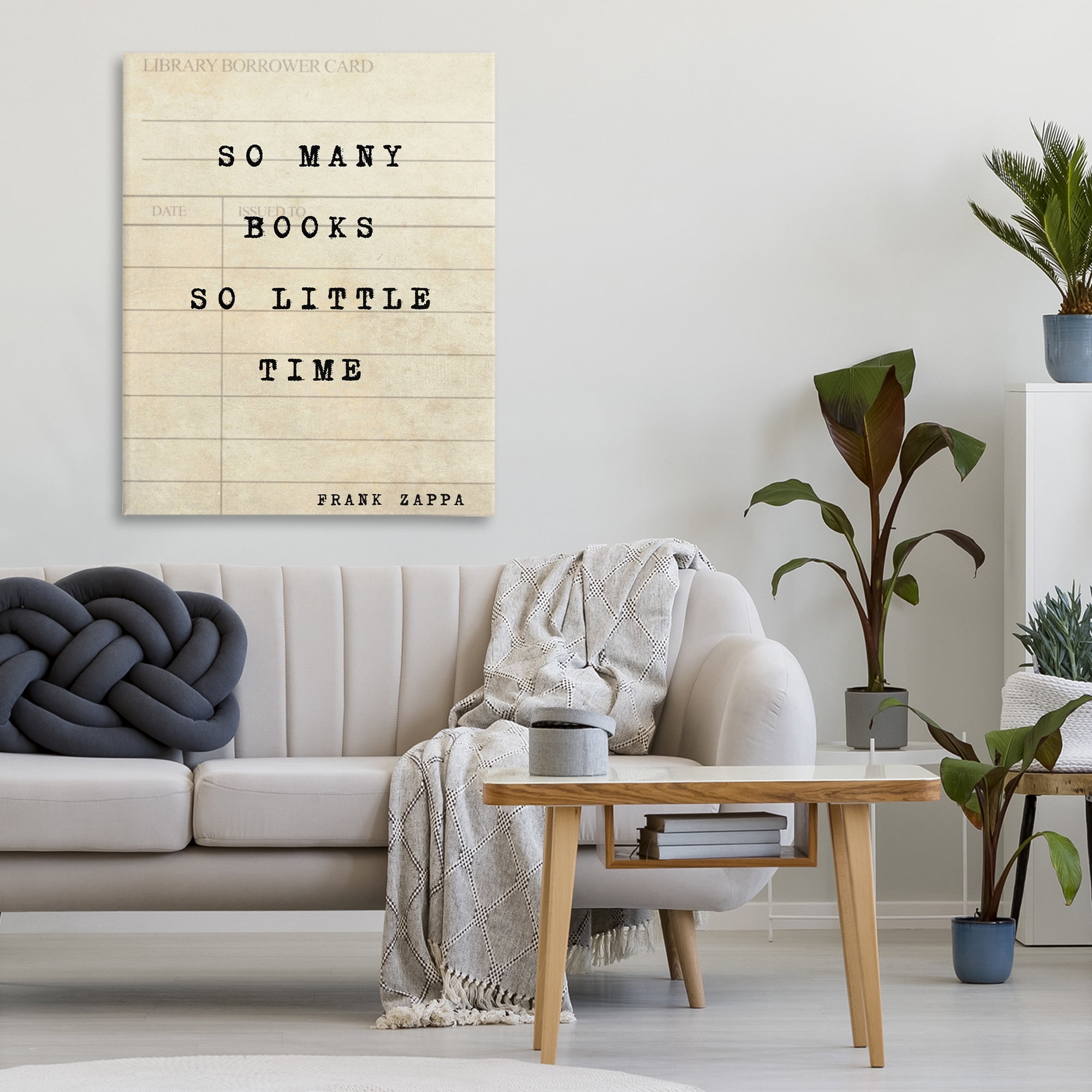 Stupell Industries Many Books & Little Time Canvas Wall Art, design by Julia Frost