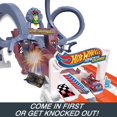 thumbnail image 3 of Hot Wheels Toy Car Track Set, RacerVerse Spider-Manâs Web-Slinging Speedway, Competitive Race with 2 Die-Cast Vehicles: Spider-Man & Black Panther, 3 of 6