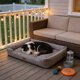 thumbnail image 1 of Cama rectangular impermeable y antideslizante para perros, suave y cómoda, para perros pequeños y gatos de menos de 25 kg, para interiores y exteriores, acogedora y cómoda, de tela., 1 of 6