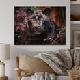 thumbnail image 2 of Designart "Purple Panther love Twilight Watercolor" Animals Print on Natural Pine Wood, 2 of 5