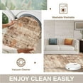 thumbnail image 3 of Area Rugs for Living Room 6'x 9' Machine Washable Vintage Print Large Throw Non Slip Bedroom Rugs, Brick Red, 3 of 6