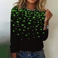 thumbnail image 1 of Chemises pour Femmes Mode Saint-Patrick Imprimé Manches Longues Col Rond Blouses pour Femmes, 1 of 5