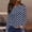 #033-Dark Blue, variant on Women's Fashion Long Sleeve Shirt Plaid Print T-Shirt Casual Round Neck Lightweight Casual Tops Gifts