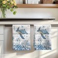 thumbnail image 7 of Blue Sea Turtles Kitchen Towels Set of 1, Coastal Ocean Sea Starfish Coral Wood Grain Absorbent Dish Towels for Kitchen, Microfiber Hand Towel, Quick Drying Tea Towel for Cleaning Dishcloths, 7 of 7