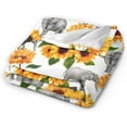 thumbnail image 5 of Elephant Sunflower Throw Blanket Warm Cozy Plush Bed Blankets for Sofa Couch Bedroom,Sunflower Elephant Gifts for Women Adults 50"X40", 5 of 6