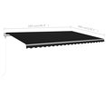 thumbnail image 4 of vidaXL Store Manuel Rétractable avec Poteaux 5x3 m Anthracite, 4 of 5