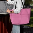 thumbnail image 7 of Xecao Pink Gingham for versatile beach bag for women includes zipper pockets and waterproof material, ideal for vacations and adventures., 7 of 7