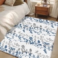 thumbnail image 4 of Navy Blue Grey Botanical Area Rugs 4'x6', Washable Small Throw Rugs for Office Bathroom, Spring Floral Summer Farmhouse Indoor Outdoor Rug Non-Slip Low Pile Carpet Runner Reversible Floor Mats, 4 of 8