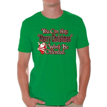 All I Can Say Awkward Styles You Can Say Merry Christmas I Won't Be Offended Christmas Tshirts for Men Ugly Christmas Shirt Men's Holiday Top Merry Christmas T Shirt Funny Tacky Party Xmas Men's Holiday Tee ()