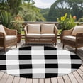 thumbnail image 4 of Black White Plaid Large Round Rug 8 FT, Non Slip Living Room Area Carpet, Spring Farmhouse Buffalo Checkered Washable Soft Circle Rug Non-Shedding Floor Carpet for Bedroom Office Dining Room, 4 of 9