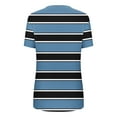thumbnail image 4 of Plus Size Tops for Women Striped Casual V Neck Short Sleeve Color Block T-Shirts Loose Comfortable Tee (XL, Navy), 4 of 5