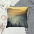 thumbnail image 2 of Creowell Sunset Mist Mountain Square Pillow Covers for Couch Sofa Indoor Outdoor Pillowcase 1PC 18x18in, 2 of 5