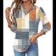 thumbnail image 2 of Blusas de Moda para Mujer 2025, Blusas Informales de Negocios con Mangas 3/4, Camisetas de Verano. Enrejado XL, 2 of 9