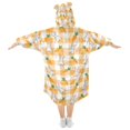 thumbnail image 2 of FORMRS Wearable Blanket Hoodie with Sleeves for Kids Cozy Flannel Sweatshirt, Yellow Rabbit Pattern, 2 of 7