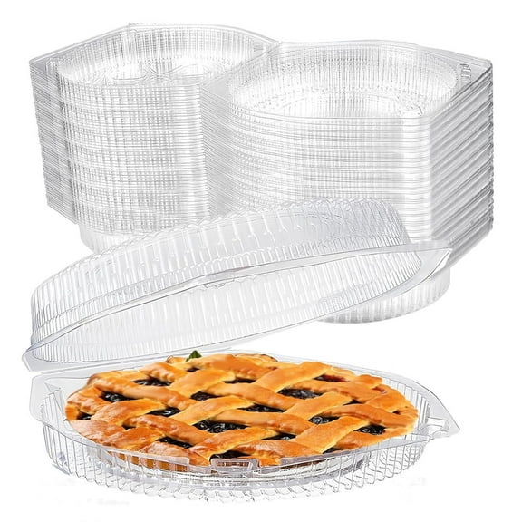 6 inch Disposable Pie Containers,Bexikou Round Pie Dessert Containers，Clear Plastic Food Storage Containers with Hinged Lid Fresh Pie Carrier for Salads Pies Fruits (20Pcs)