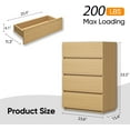 thumbnail image 2 of Dresser for Bedroom, 23.6''W 4 Drawer Dresser, Wood Nightstand for Bedroom, Modern Closet Drawers Stackable Storage Cabinet for Entryway, Small Dresser Drawer Chest for Hallway, Office, Oak, 2 of 5