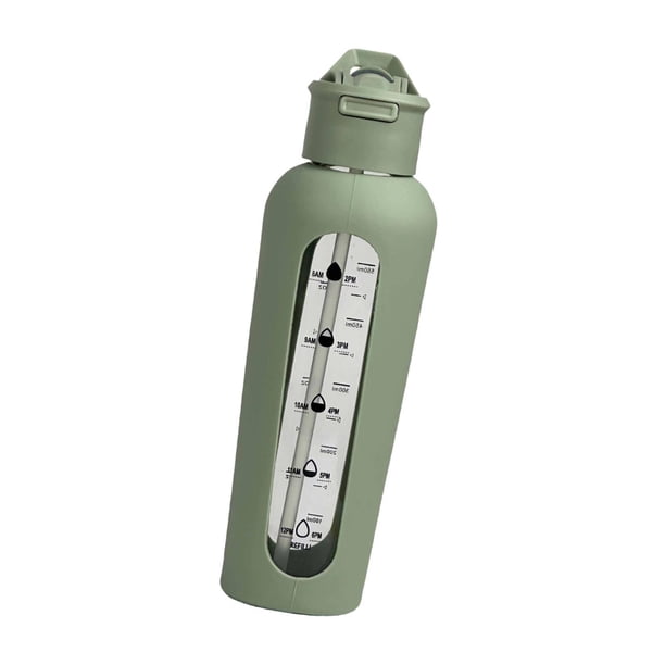Botella de agua de vidrio Macarena con funda de silicona jarra deportiva para camping senderismo gimnasio