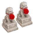 thumbnail image 1 of simhoa 2 Pieces Foo Dog Statue Small Collection Miniature Figurines Asian Stone Lion, 1 of 8