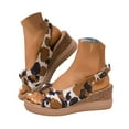 thumbnail image 1 of IUJSOY Wedges Sandals for Women Leopard Print Slingback Dress Shoes Peep Toe Platform Sandals, 1 of 9