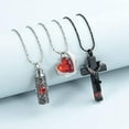 thumbnail image 3 of 3 PCS Crystal Heart Cremation Urn Necklace for Ashes Keepsake Cremation Jewelry Heart/Cross/Cylinder Urn Necklace for Women Men Loved Ones, 3 of 7
